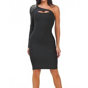 NEW THE SANG becca bandage mini dress in black